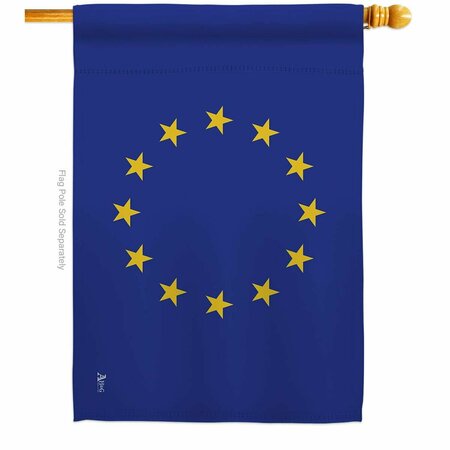 GUARDERIA 28 x 40 in. European Union Association Organization House Flag with Double-Sided Horizontal  Banner GU4075061